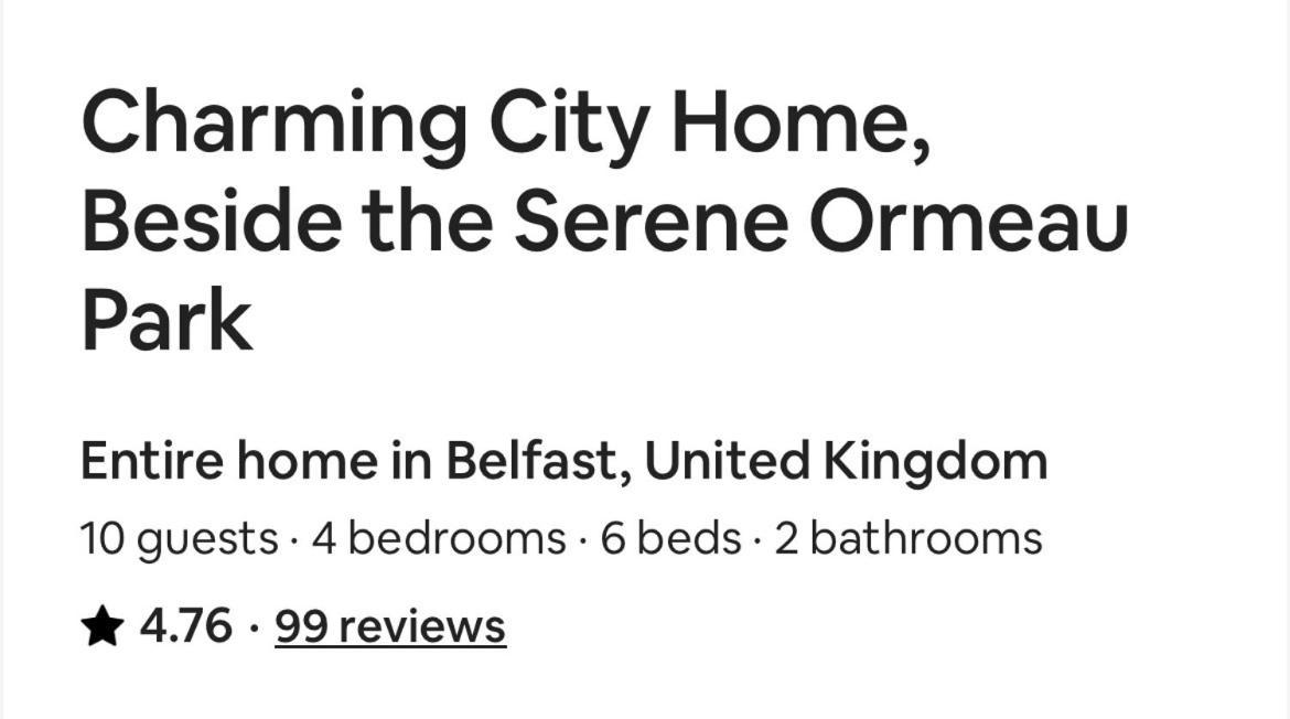 Charming City Home, Beside The Serene Ormeau Park Μπέλφαστ Εξωτερικό φωτογραφία